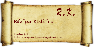 Répa Klára névjegykártya